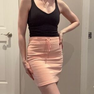 Peach Drawstring Skirt